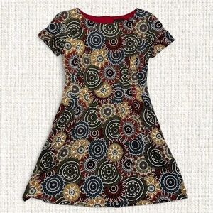 Connected Apparel Multicolor Patterned Mini Dress